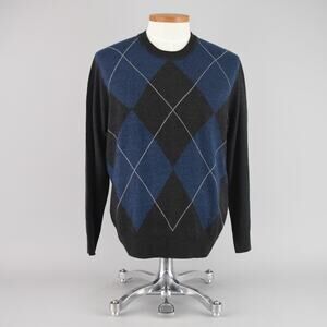 Y2K Dockers Blue Argyle Preppy Sweater Men’s Large
